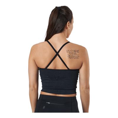 Ribbed Black Sand Melange Seam Black