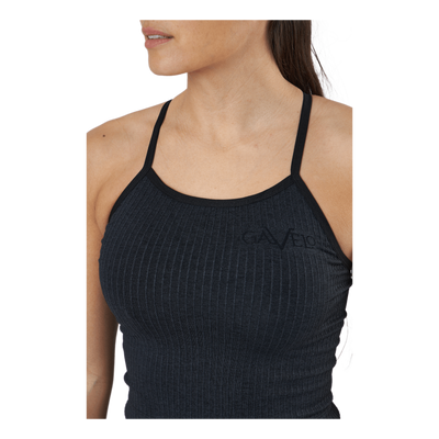 Ribbed Black Sand Melange Seam Black