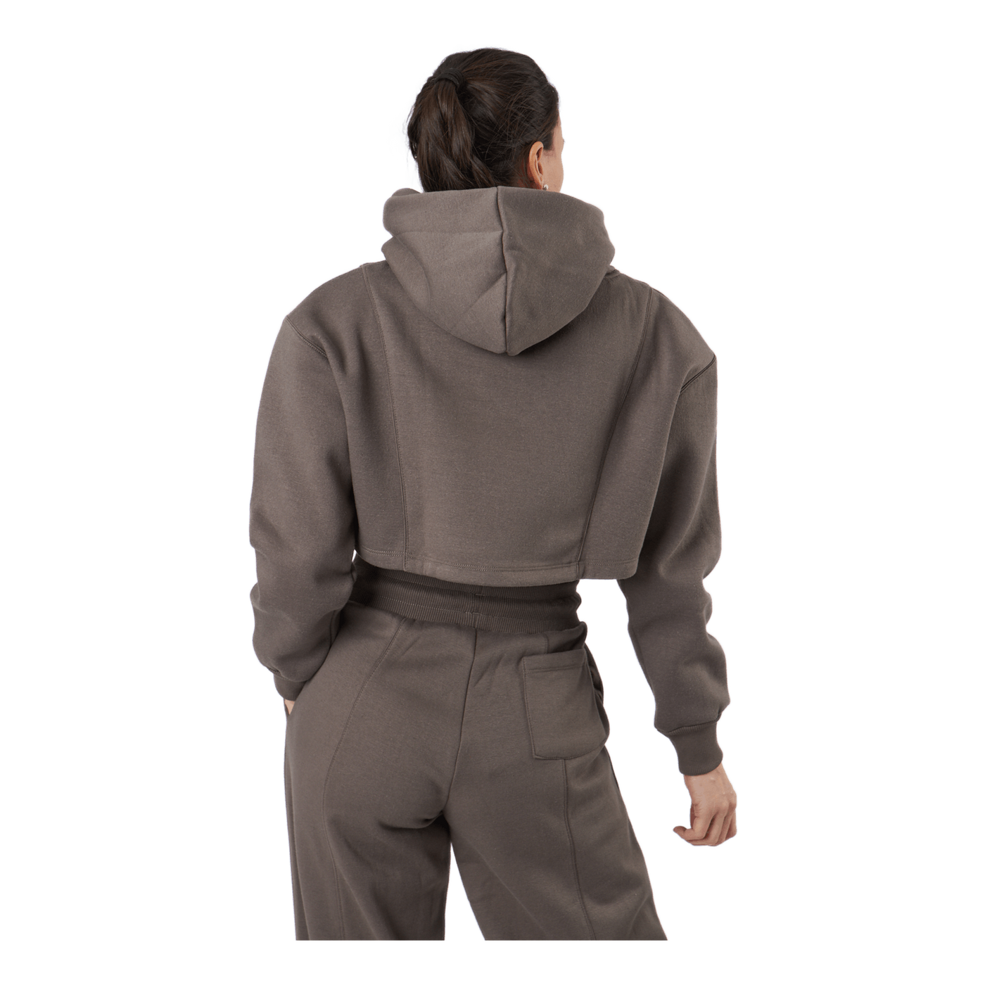 Chill Lounge Cropped Hoodie Taupe