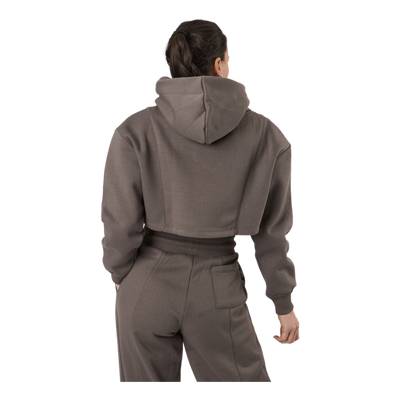 Chill Lounge Cropped Hoodie Taupe