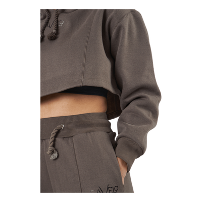 Chill Lounge Cropped Hoodie Taupe