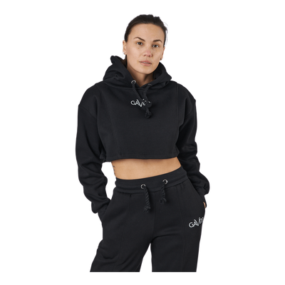 Chill Lounge Cropped Hoodie Black