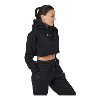 Chill Lounge Cropped Hoodie Black