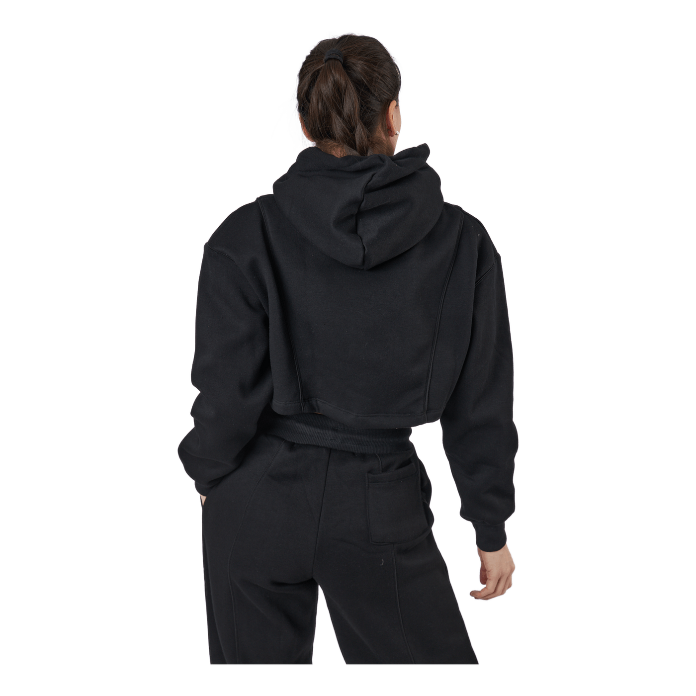 Chill Lounge Cropped Hoodie Black