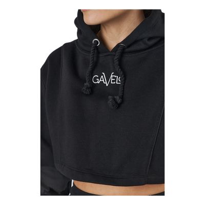 Chill Lounge Cropped Hoodie Black