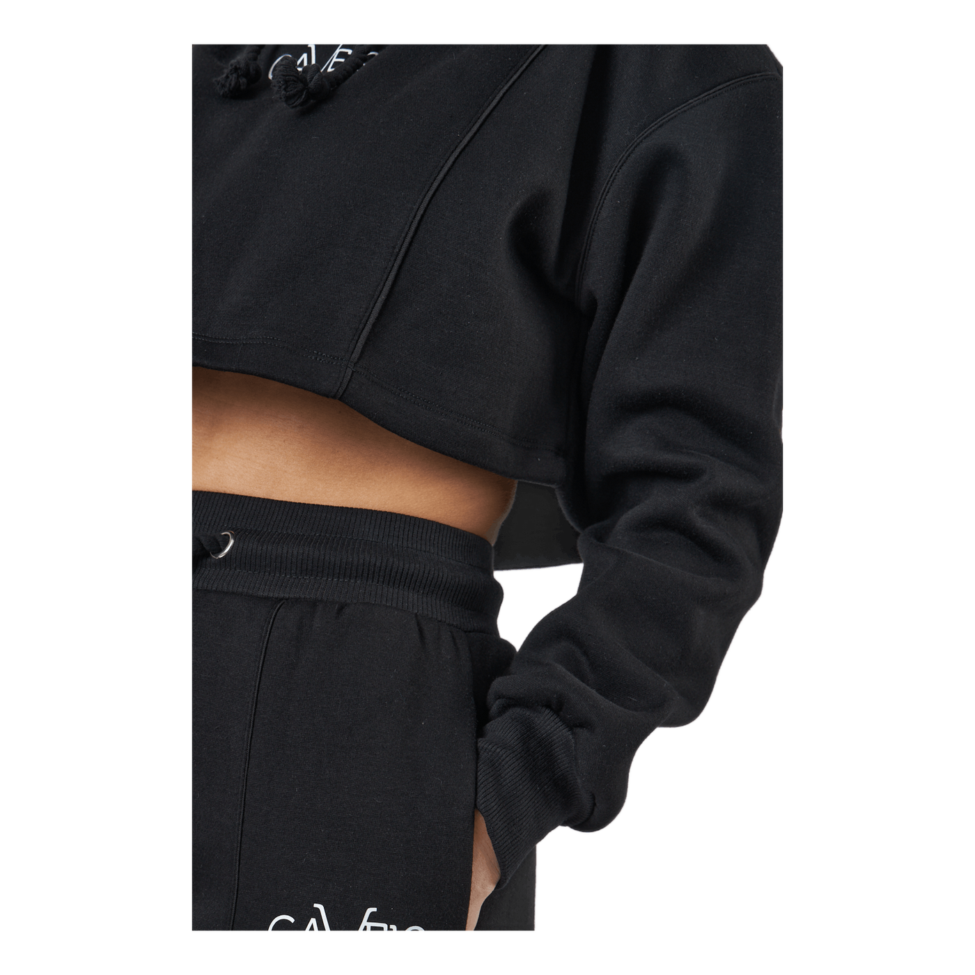 Chill Lounge Cropped Hoodie Black