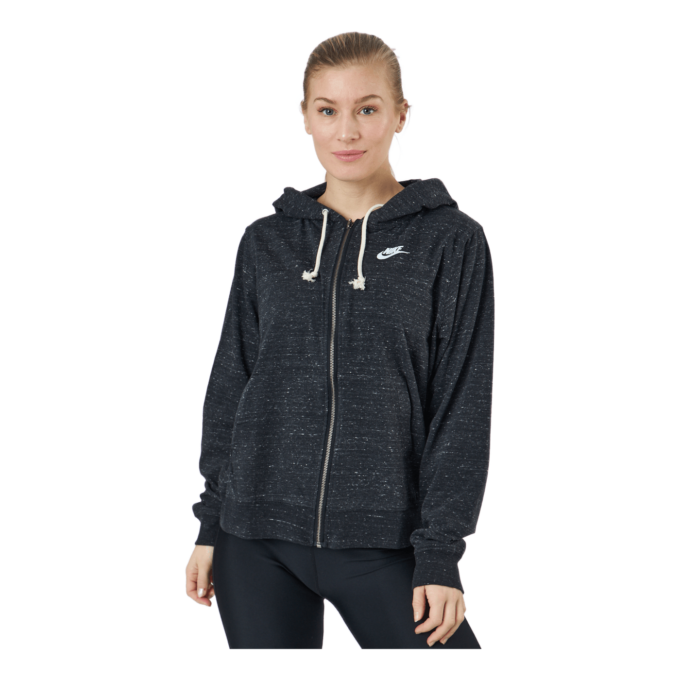 Sportswear Gym Vintage Women's Full-Zip Hoodie BLACK/WHITE