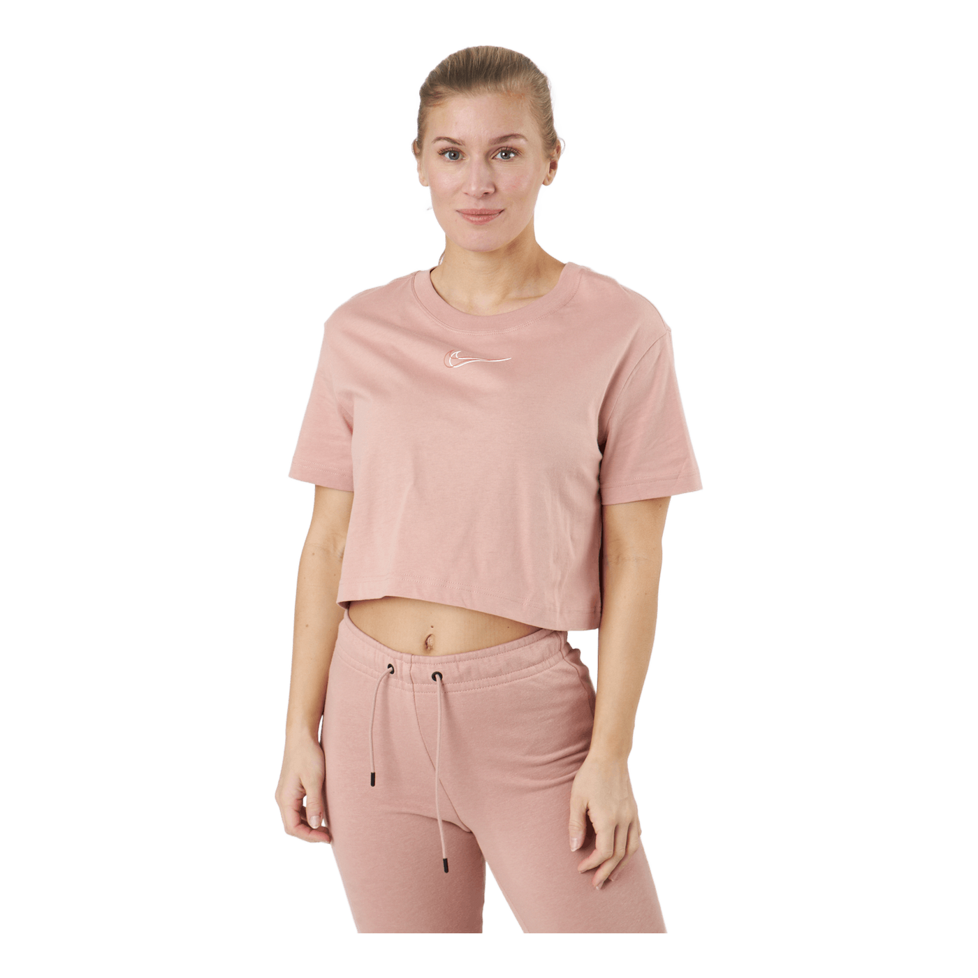 W Nsw Crop Ss Tee Prnt Rose Whisper/white