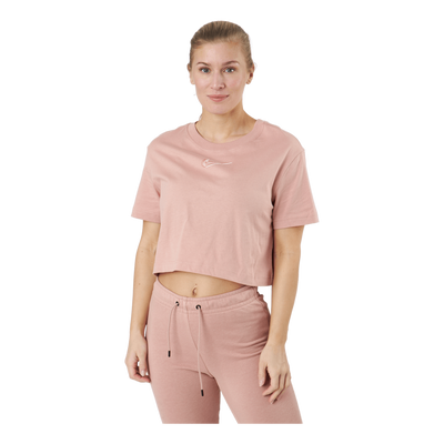 W Nsw Crop Ss Tee Prnt Rose Whisper/white