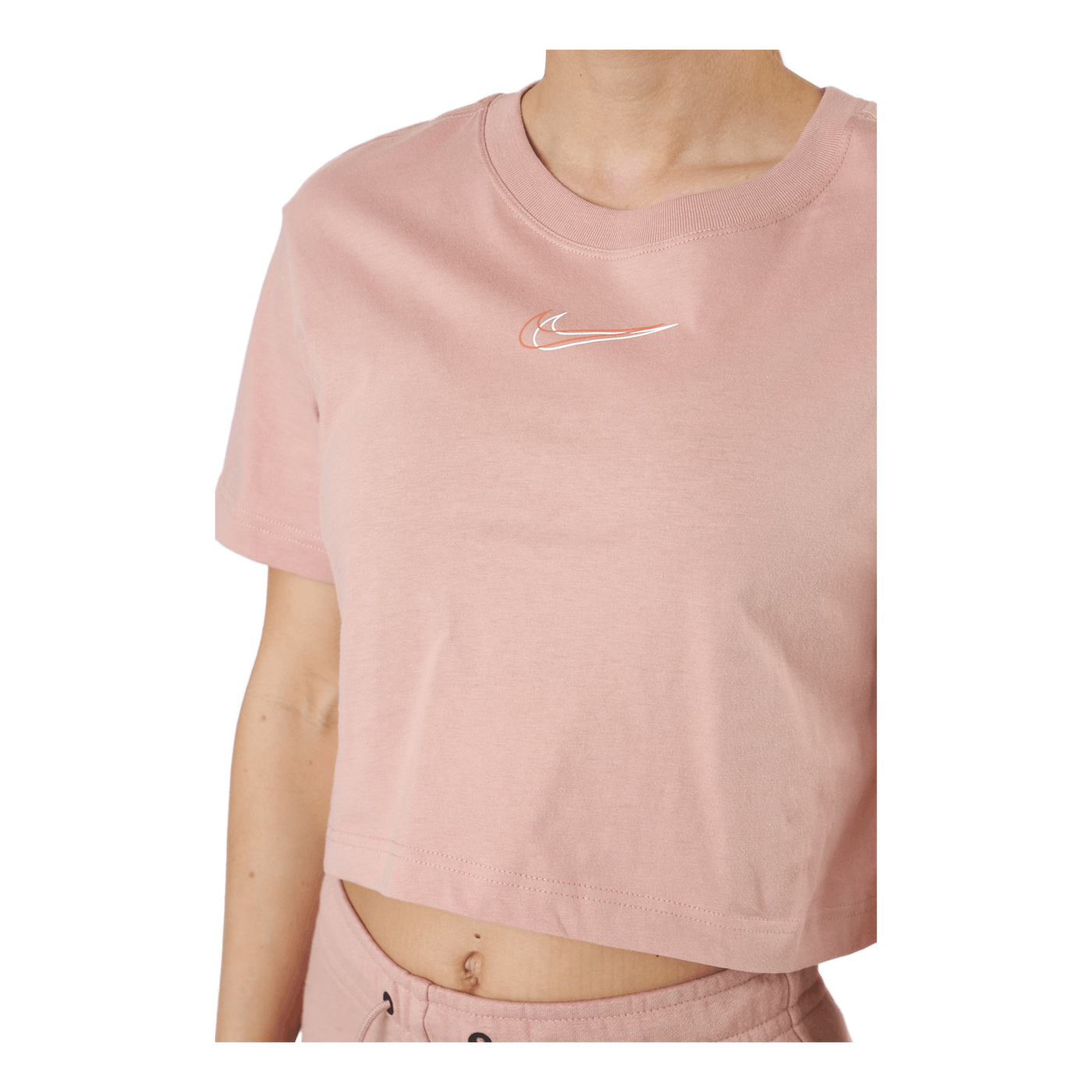 W Nsw Crop Ss Tee Prnt Rose Whisper/white