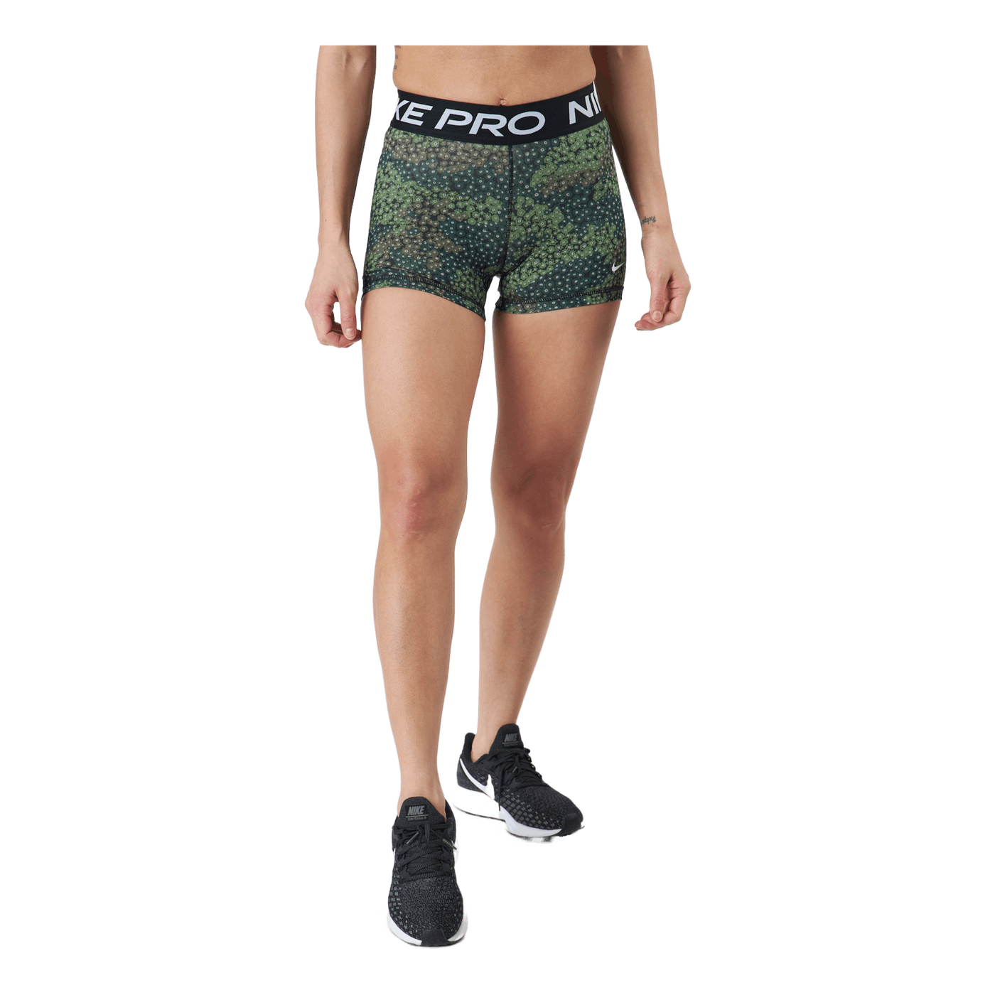 Nike Pro Dri-fit Women's 3" Pr Treeline/black/white