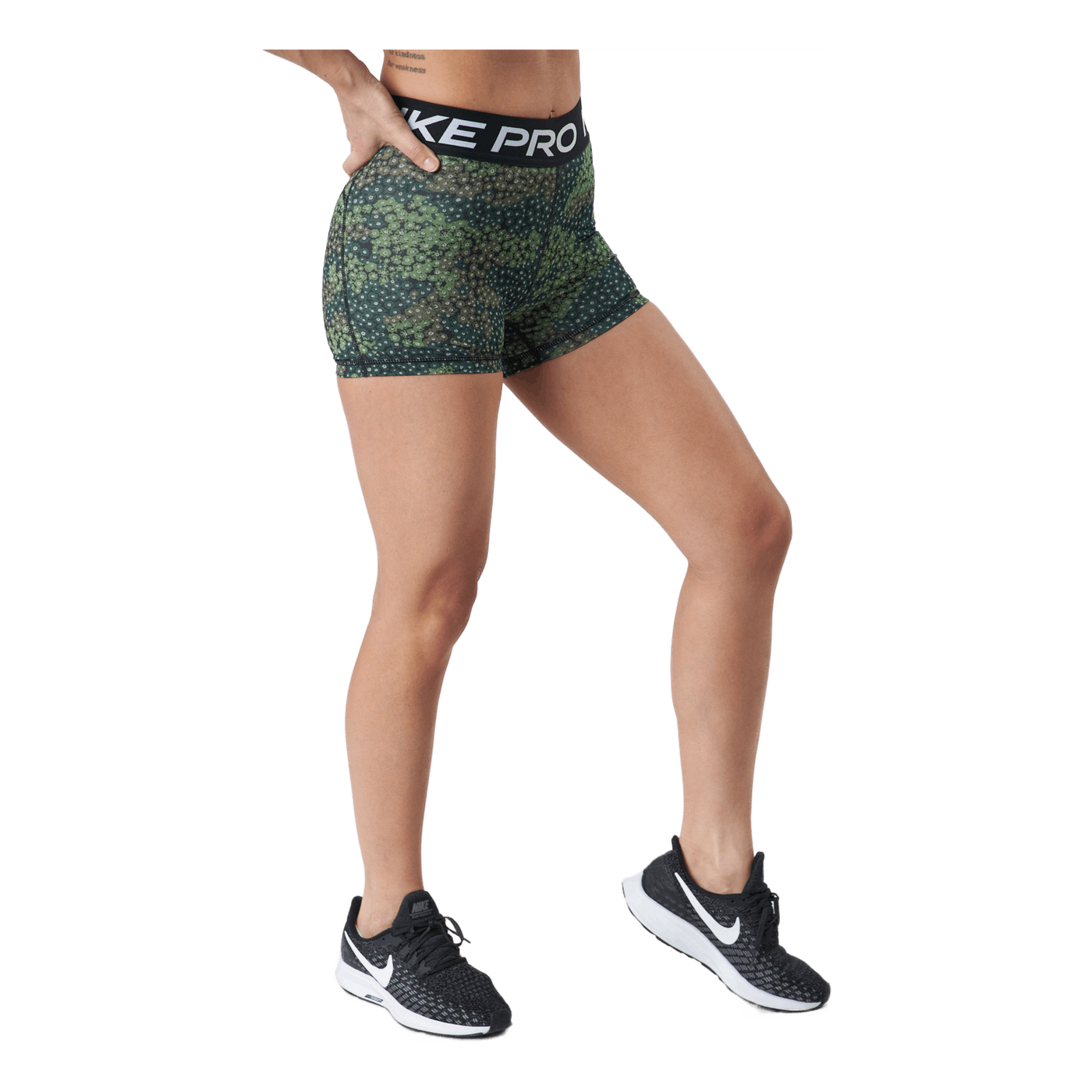 Nike Pro Dri-fit Women's 3" Pr Treeline/black/white