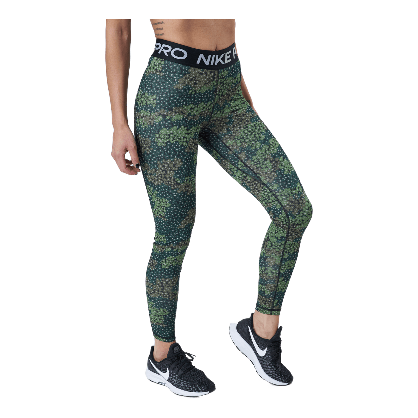 Nike Pro Dri-fit Women's Print Treeline/black/white