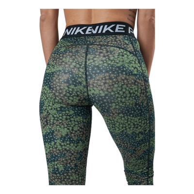 Nike Pro Dri-fit Women's Print Treeline/black/white