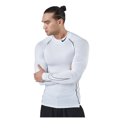 Nike Pro Dri-FIT Men's Tight Fit Long-Sleeve Top WHITE/BLACK/BLACK