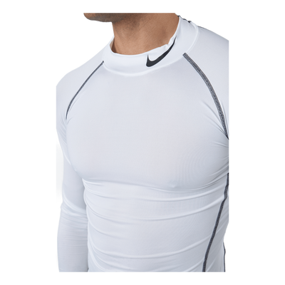 Nike Pro Dri-FIT Men's Tight Fit Long-Sleeve Top WHITE/BLACK/BLACK