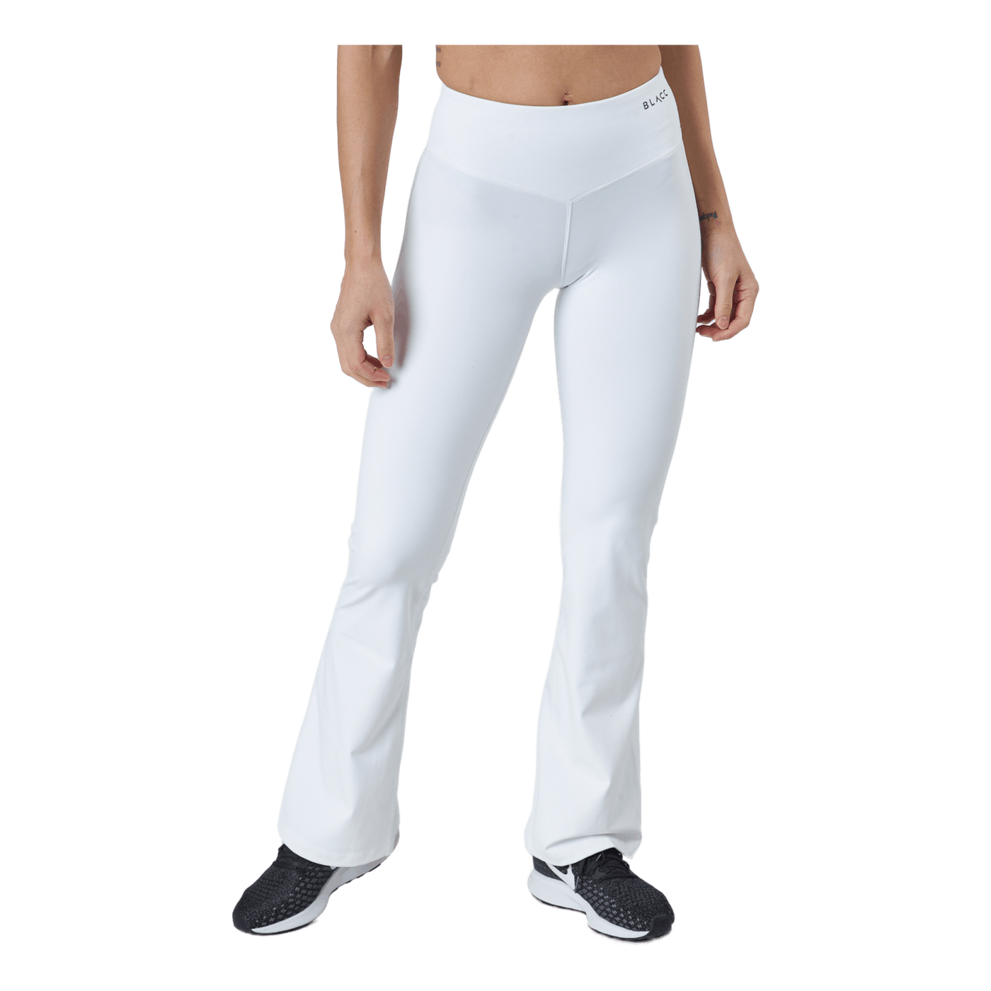 Flatter High Waist Flare Pants White