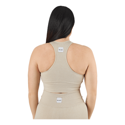 Rib Seamless Crop Top Mushroom