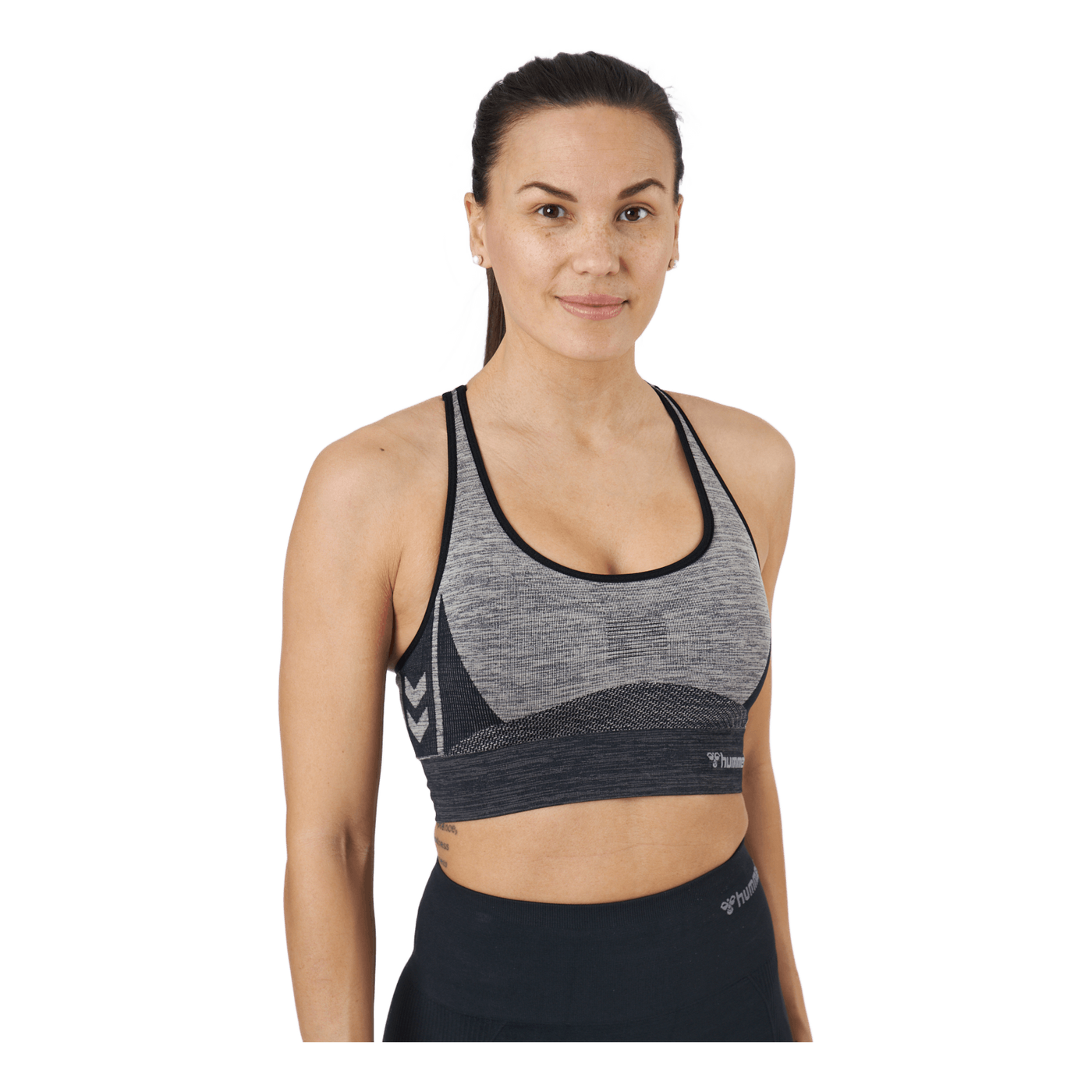 Hmlclea Seamless Sports Top Chateau Gray/black Melange