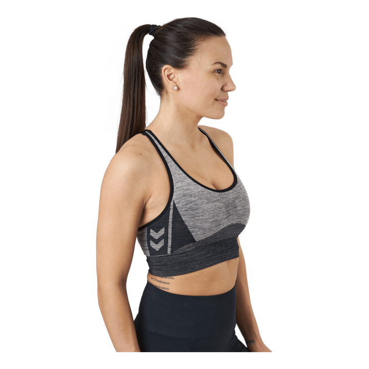 Hmlclea Seamless Sports Top Chateau Gray/black Melange