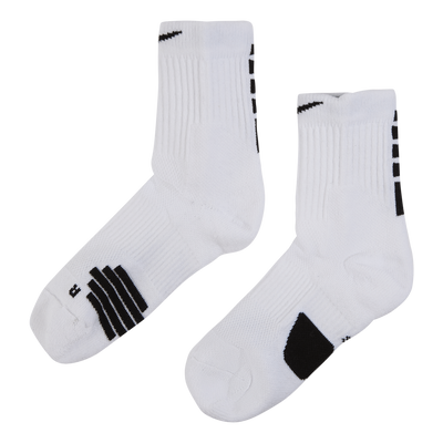 Elite Mid Basketball Socks WHITE/BLACK/BLACK
