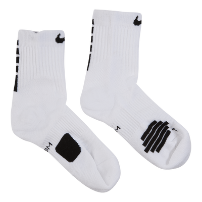 Elite Mid Basketball Socks WHITE/BLACK/BLACK