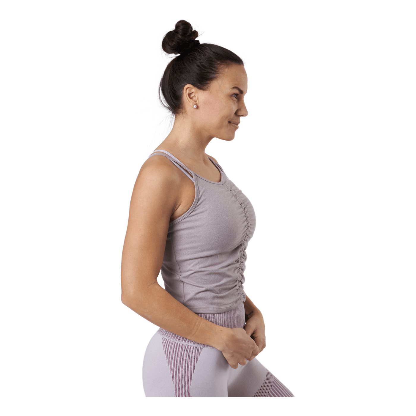 Studio Foundation Ruched Tank Quail Heather
