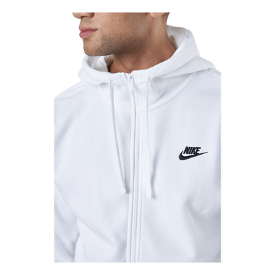Sportswear Club Fleece Men's Full-Zip Hoodie WHITE/WHITE/BLACK