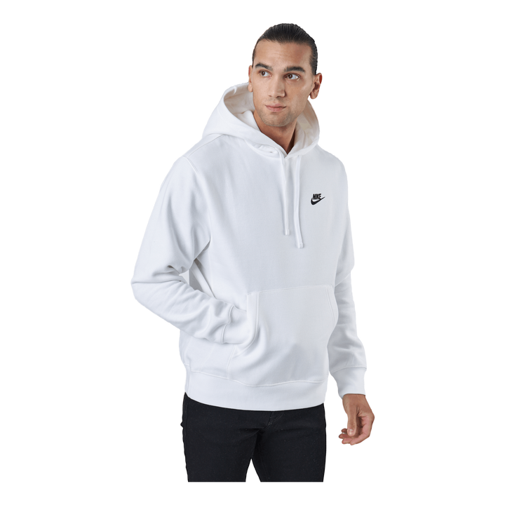 nike club fleece hoodie white