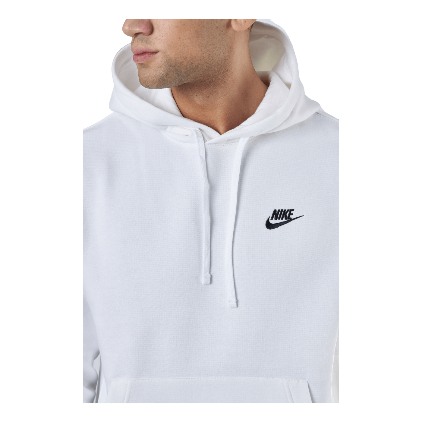 Sportswear Club Fleece Pullover Hoodie WHITE/WHITE/BLACK