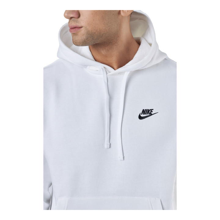 nike club fleece hoodie white