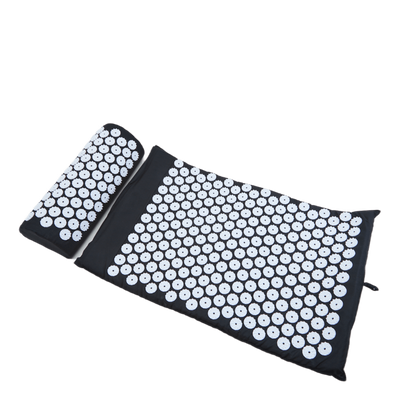 Acupressure Mat W/ Pillow Black