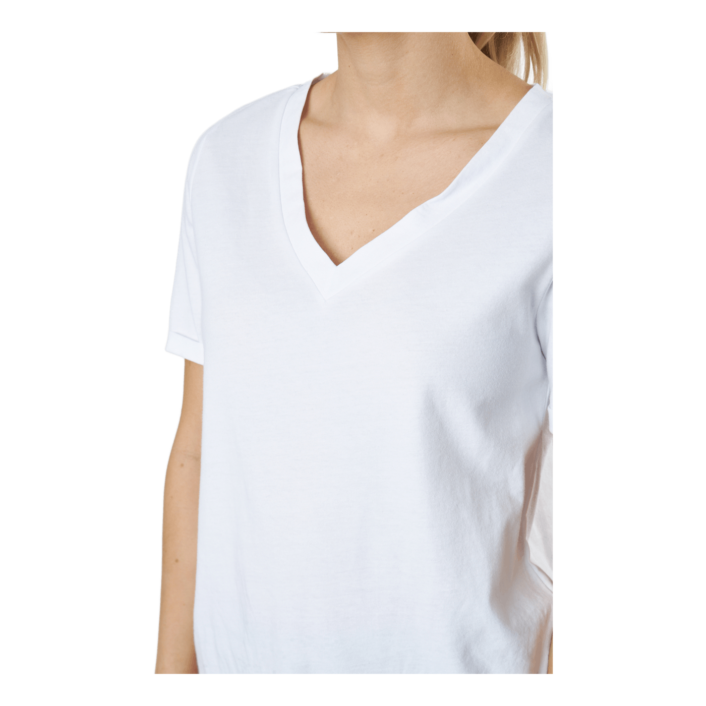 Pcria Ss V-neck Solid Tee  Bc Bright White