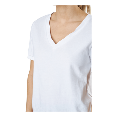 Pcria Ss V-neck Solid Tee  Bc Bright White