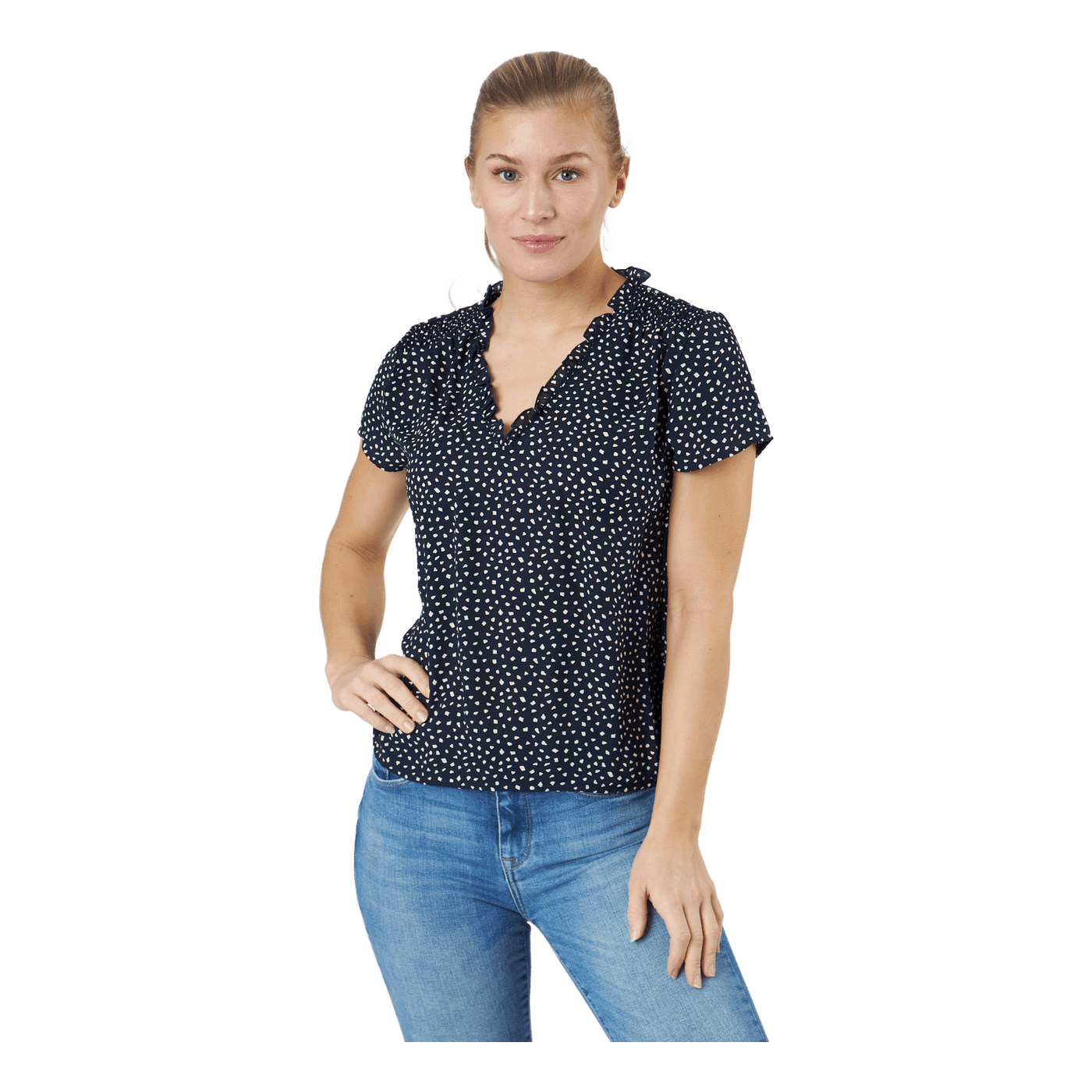 Onlsonja Life S/s V-neck Top P Night Sky