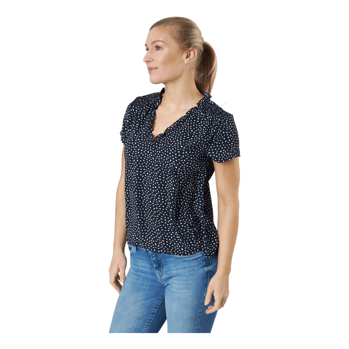 Onlsonja Life S/s V-neck Top P Night Sky