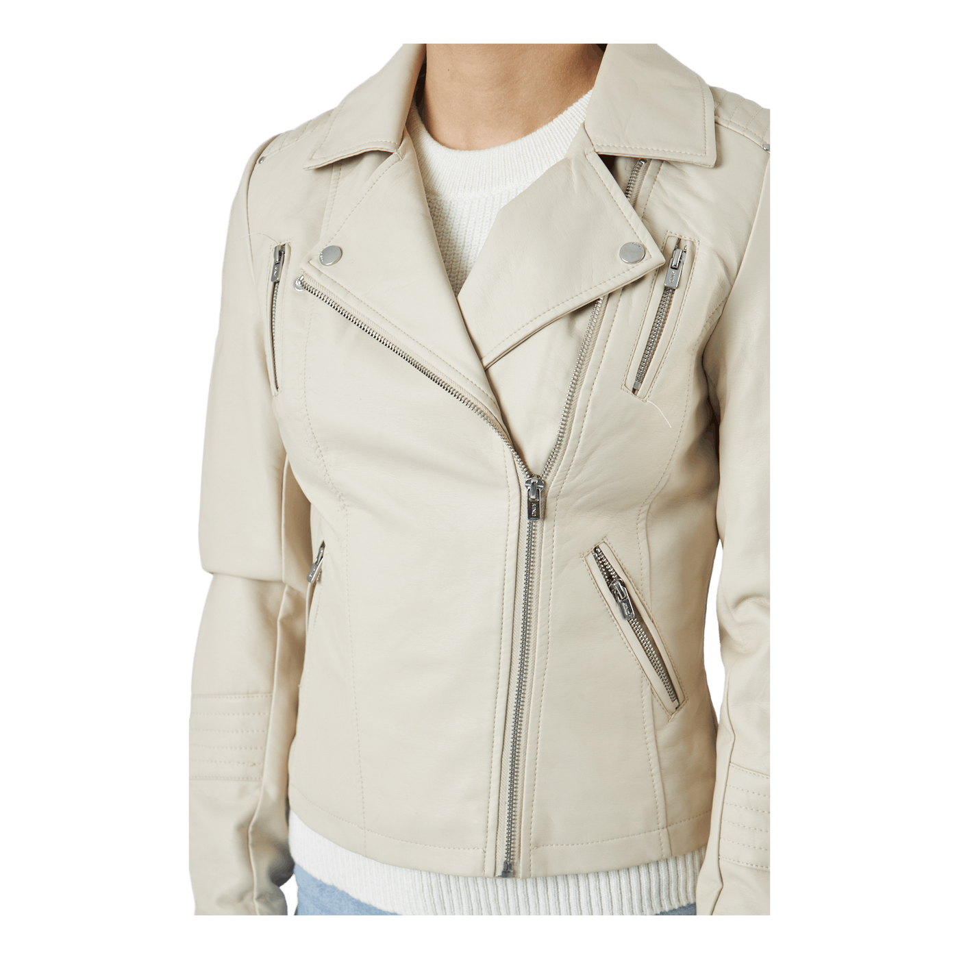 Onlgemma Faux Leather Biker Ot Silver Lining