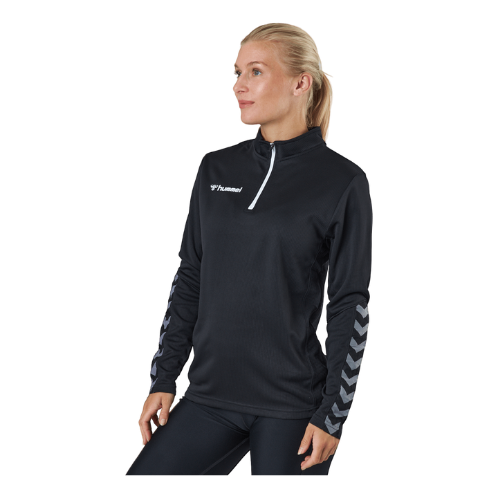 Hmlauthentic Half Zip Sweatshi Black/white