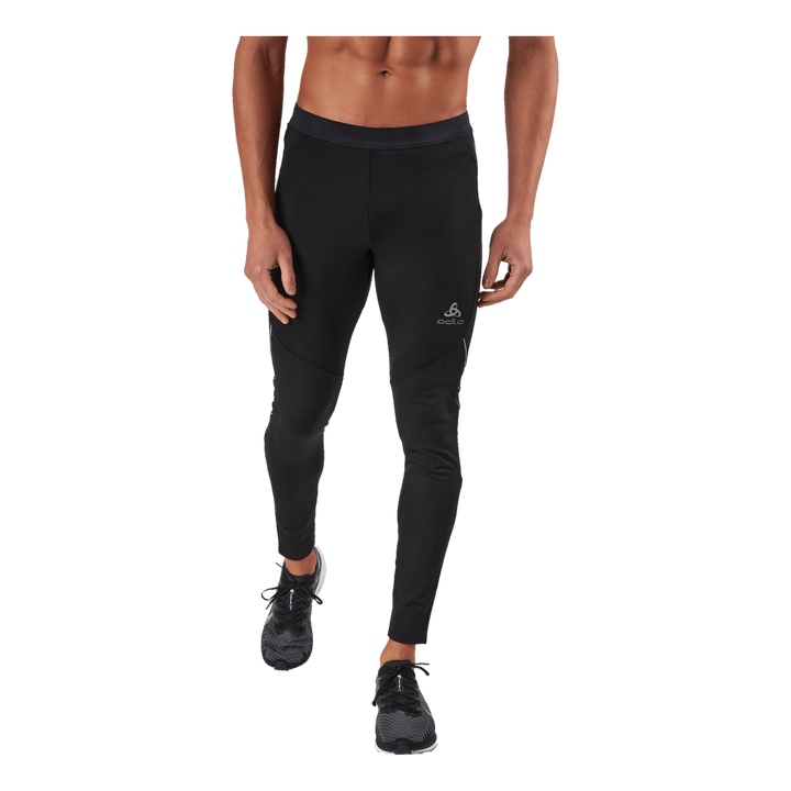 Tights Ceramiwarm Black - Odlo Concrete Grey