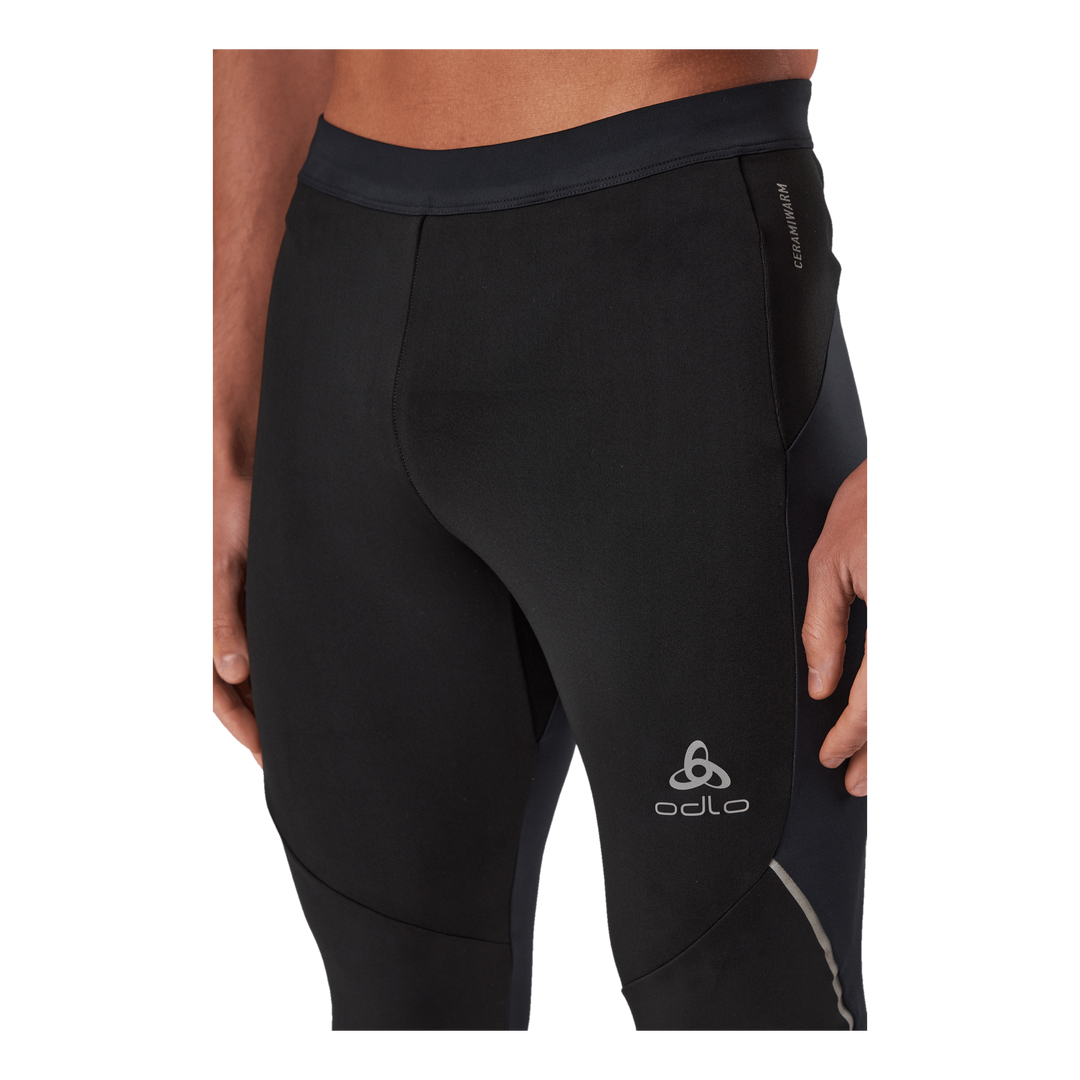 Tights Ceramiwarm Black - Odlo Concrete Grey