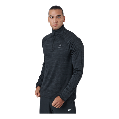 Mid Layer 1/2 Zip Run Easy War Black Melange