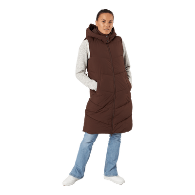 Jamilla Long Puffer Vest Chicory Coffee