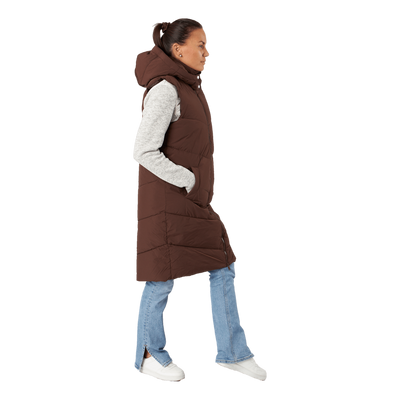 Jamilla Long Puffer Vest Chicory Coffee