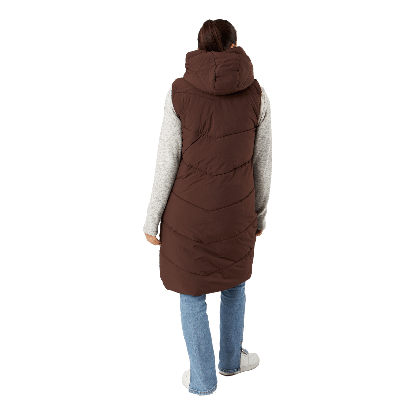 Jamilla Long Puffer Vest Chicory Coffee