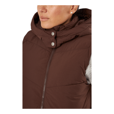 Jamilla Long Puffer Vest Chicory Coffee