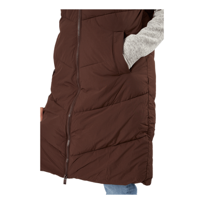 Jamilla Long Puffer Vest Chicory Coffee