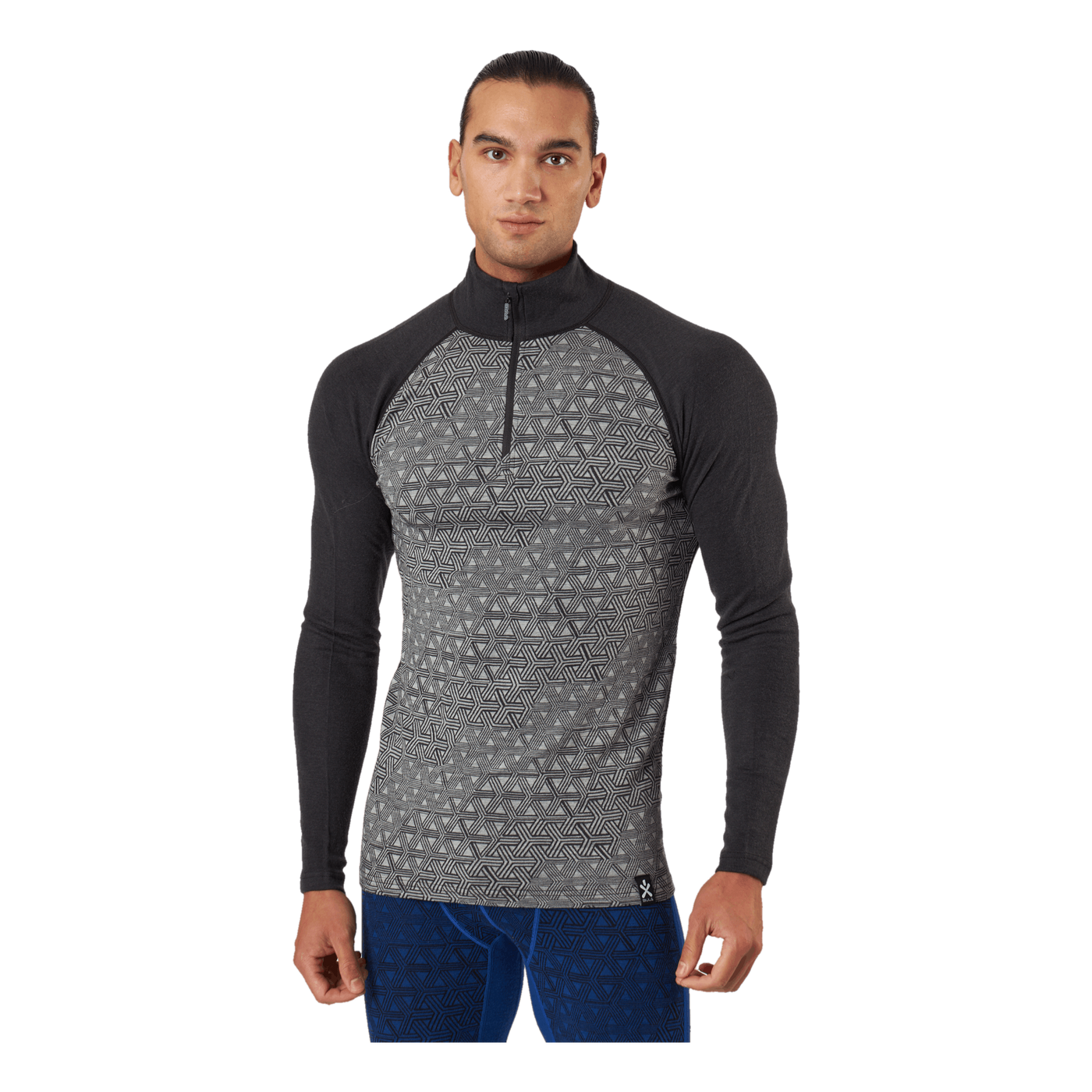 Geo Merino Wool Halfzip Dgrey