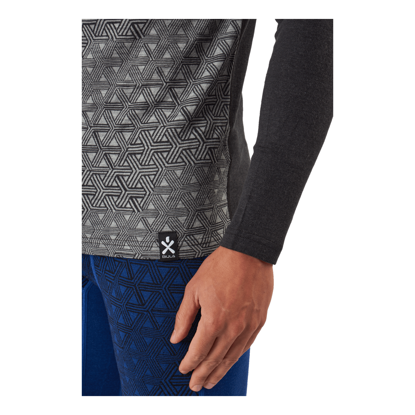 Geo Merino Wool Halfzip Dgrey