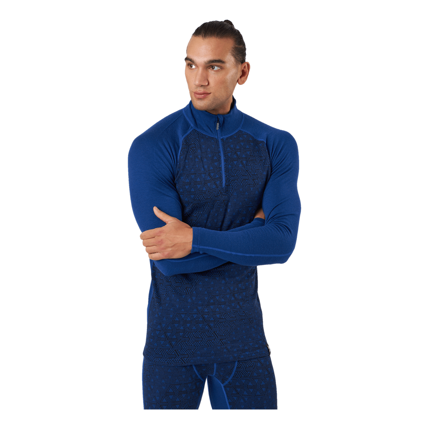 Geo Merino Wool Halfzip Lapis