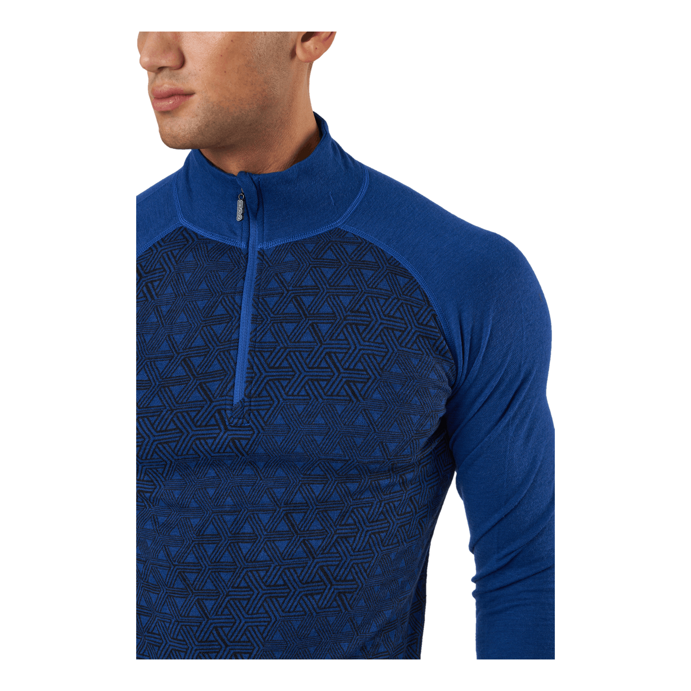 Geo Merino Wool Halfzip Lapis